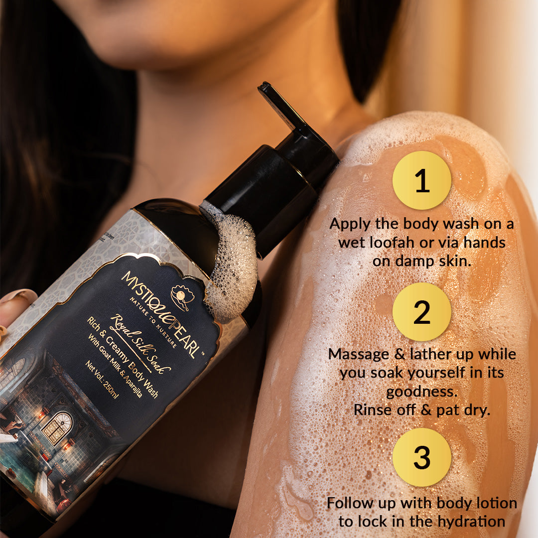 Royal Silk Soak Rich & Creamy Body Wash with Nagarmotha Extract