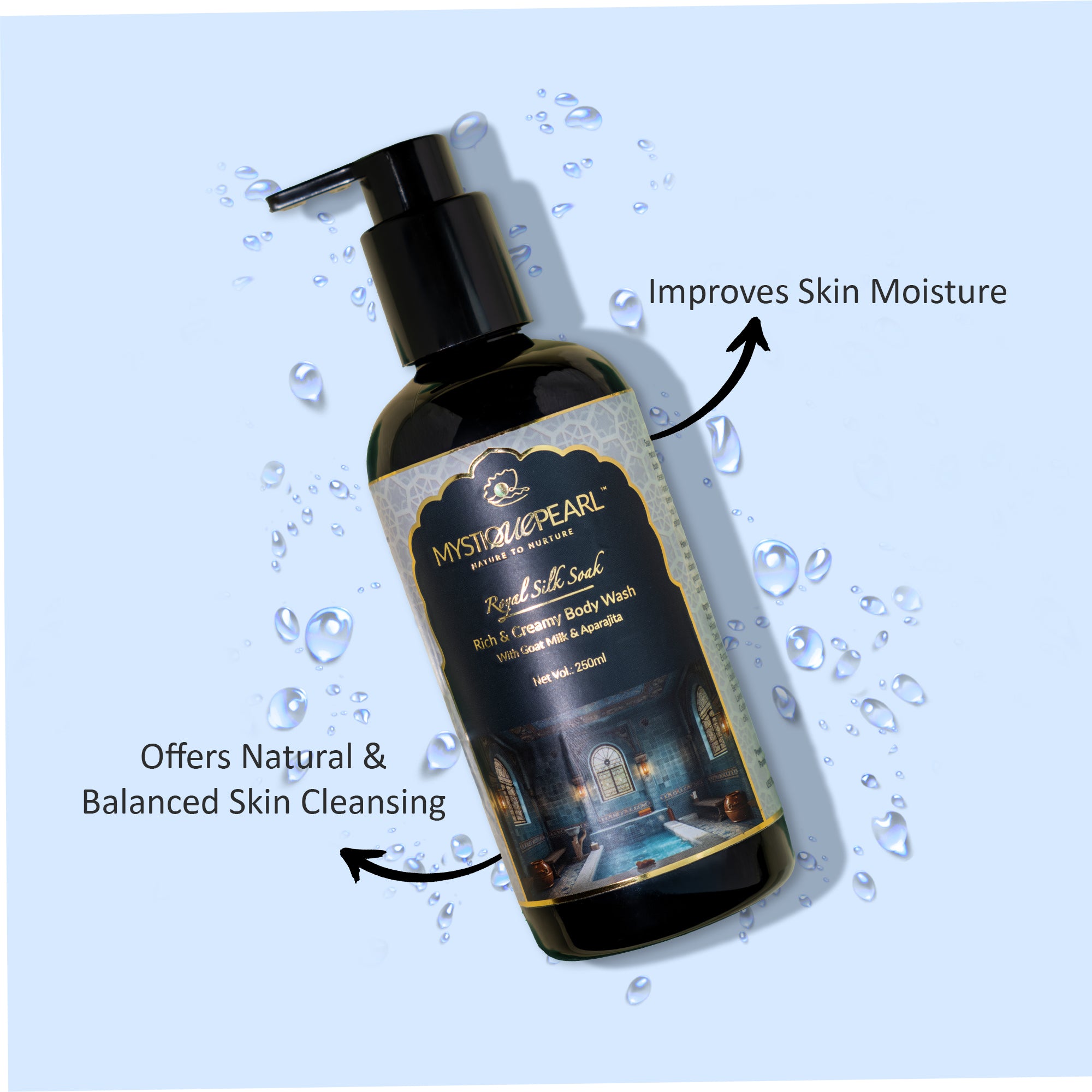 Royal Silk Soak Rich & Creamy Body Wash with Nagarmotha Extract