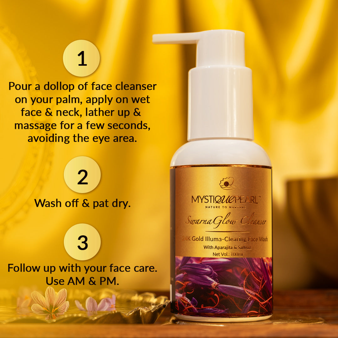 SwarnaGlow Illuma-Clearing Face Wash with Silk Protein & 24K Gold